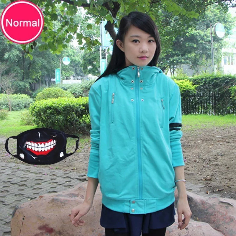 Anime Tokyo Ghoul Kaneki Ken Cosplay Sweatshirt Hoodies Unisex  Casual Hooded Fashion Jacket Women Halloween Costume
