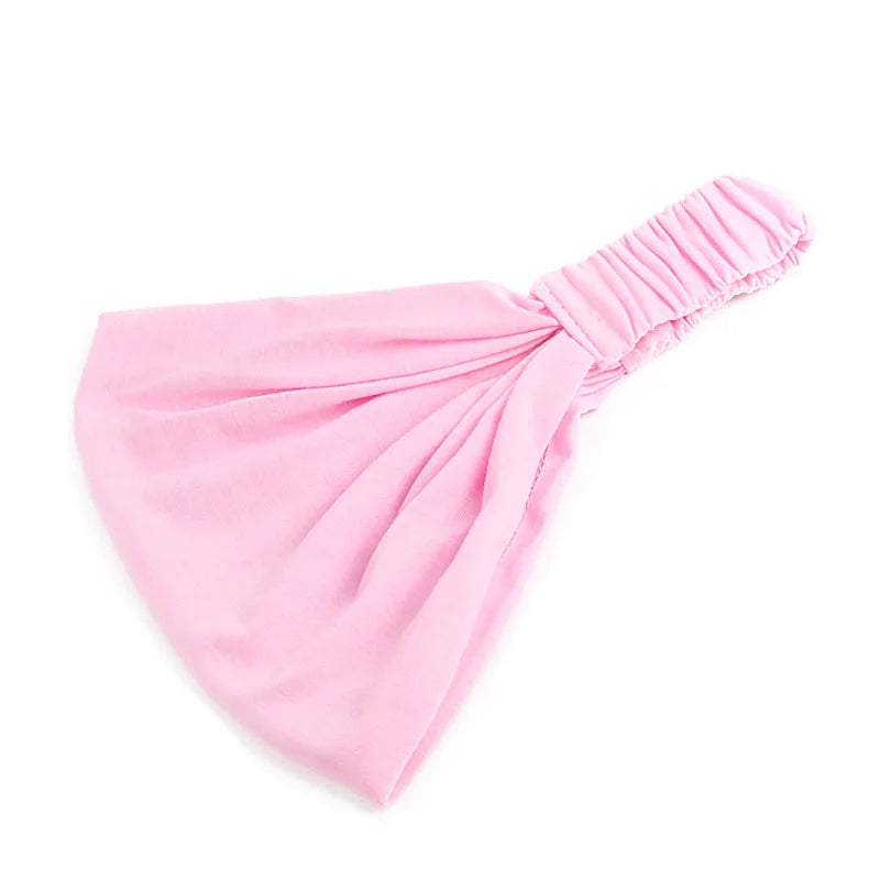 Wide Cotton Knotted Sports Headband for Women