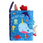 Baby Sensory Cloth Book with Crinkle Pages and Interactive Rattle
