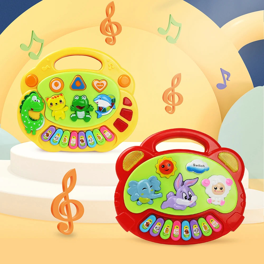 Kids Cartoon Piano Keyboard with Animal Sounds & Flashing Lights