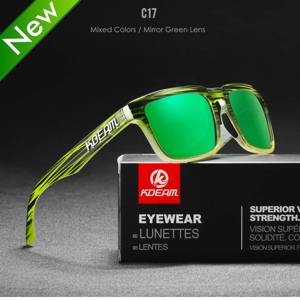 KDEAM Square Polarized Sunglasses UV400 for Men & Women