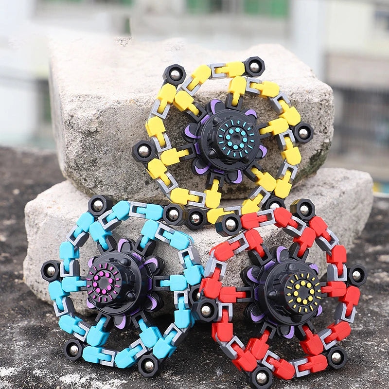 Deformable Chain Fidget Spinner Sensory Hand Toy for Creative Play