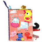 Baby Sensory Cloth Book with Crinkle Pages and Interactive Rattle