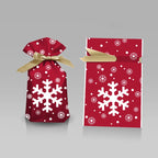 Merry Christmas Candy Bag Santa Gift Bag Snowflake Drawstring Bag Christmas Decorations for Home New Year 2022 Noel Presents