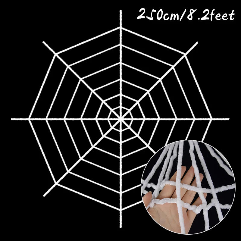 150/250cm Black White Spider Web Giant Stretchy Cobweb For Home Bar Garden Haunted House Horror Props Halloween Party Decoration