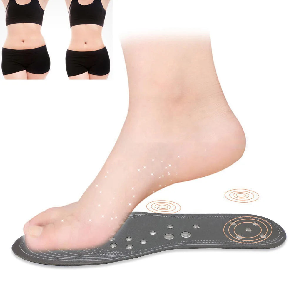 18 magnets Unisex Magnetic Therapy Massage Insoles Foot Acupressure Shoe Pads Therapy Slimming Insoles for Weight Loss