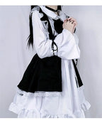 Women Maid Lolita Cosplay Costume – Black & White Apron Dress