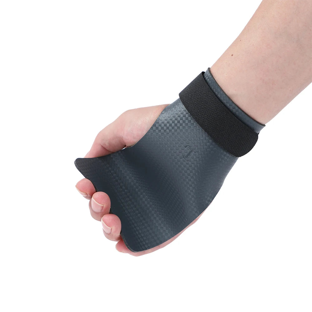 A Pair of Carbon No Finger Hole Hand Grips for Crossfit Pull Ups Cross Training Kettlebell Gymnastics Workout Palm Protector