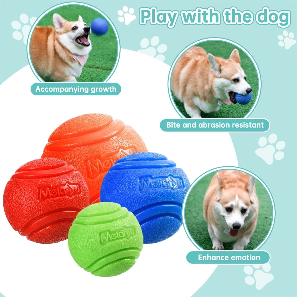 Solid Rubber Dog Ball for Interactive Fetch Training and Chewing Play