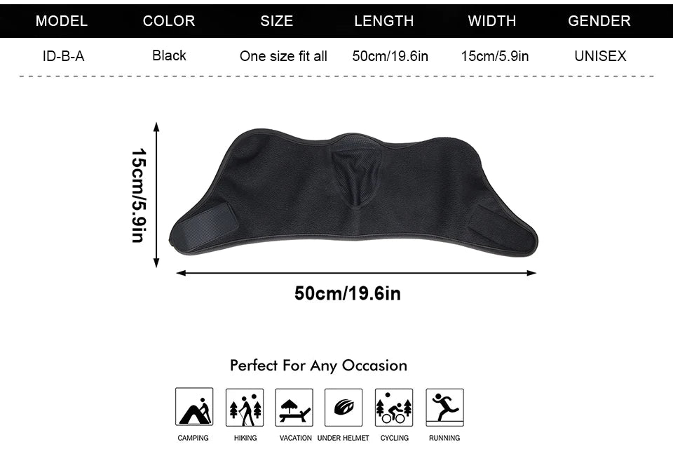 Outdoor face mask, cycling antifreeze head cover, winter skiing face protection, warm ear mask, fleece windproof face mask
