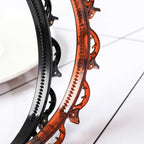 Double Layer Braided Pearl Headband for Women