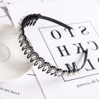 Double Layer Braided Pearl Headband for Women