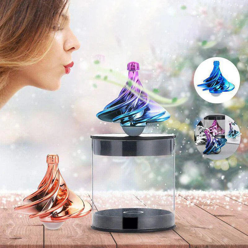Wind Powered Kinetic Fidget Spinner Desk Toy for Stress Relief