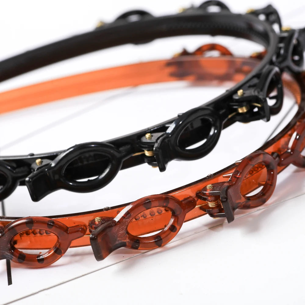 Double Layer Braided Pearl Headband for Women