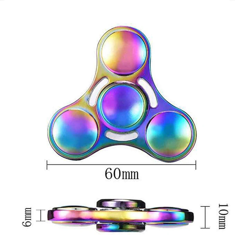 Rainbow Metal Fidget Spinner Stress Relief Finger Toy for All Ages
