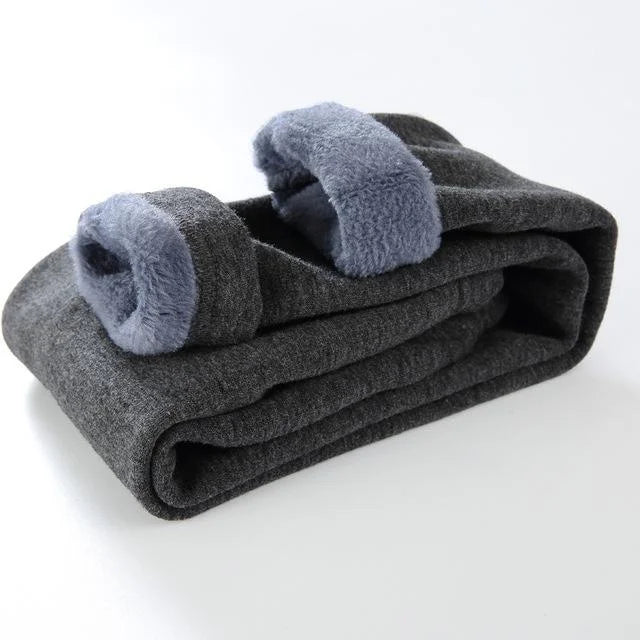 Kids Boys Pants Autumn Winter Thicked Warm Girls Leggings Solid Color Children's Pant