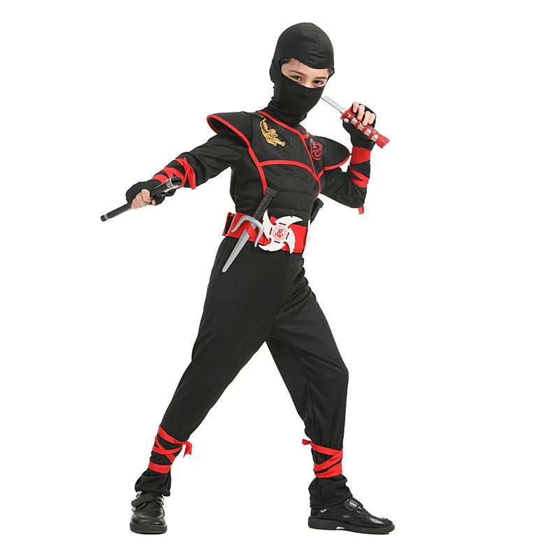 Children's ninja costume featuring a kung fu warrior design for Halloween and roleplay adventures.
