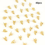 40Pcs Vine Leaf Shaped Alloy Hair Braid Ring Vintage Hair Pin For Dreadlock Women Girls summer Hair Accessories Loc Hair Jewelry