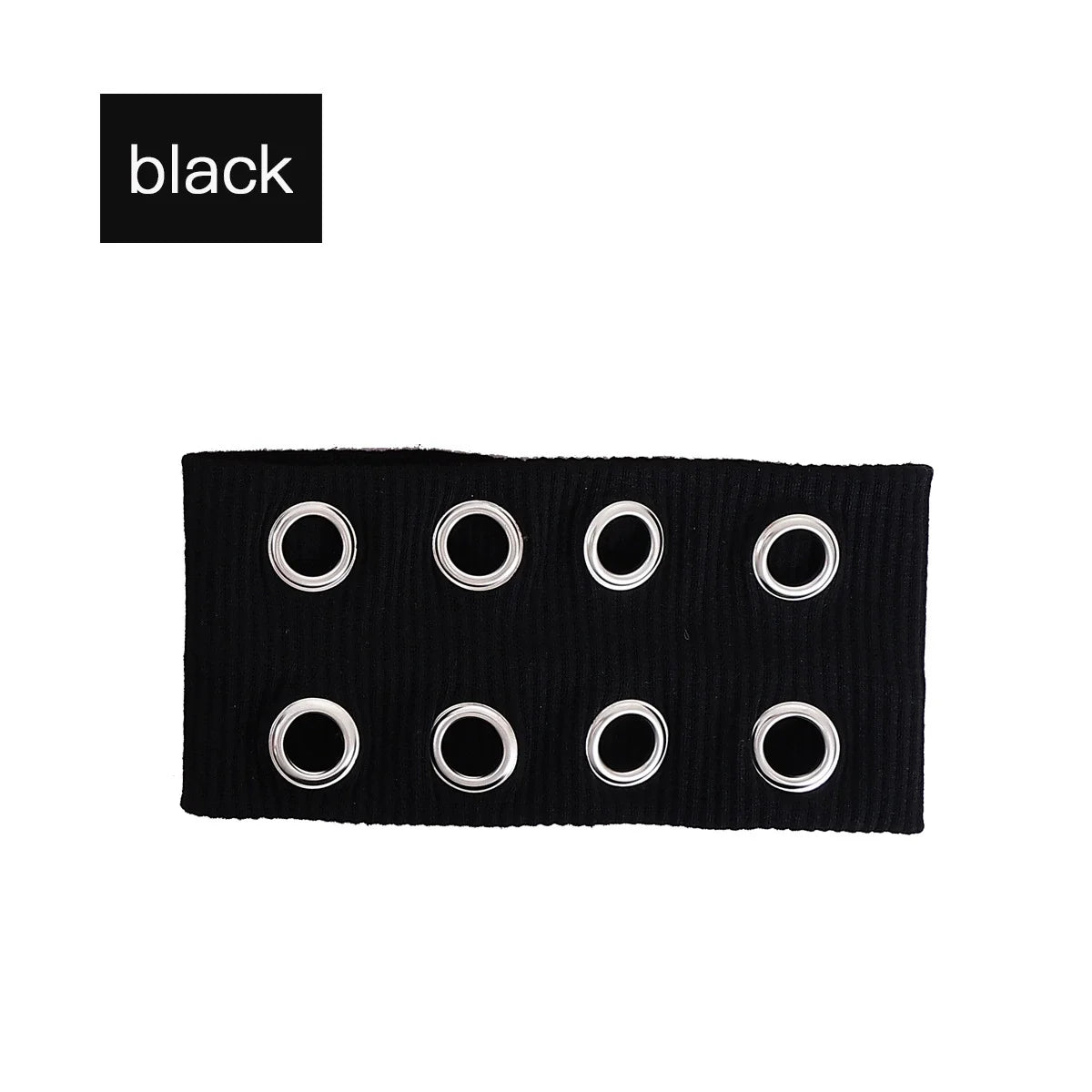 Punk Wide Elastic Eyelet Headband for Women