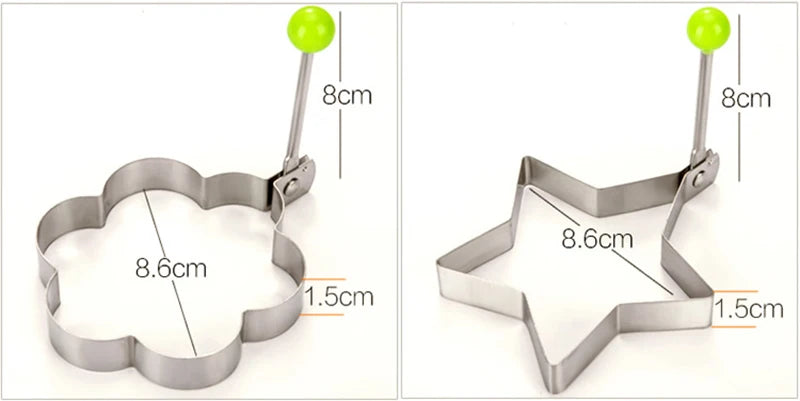 Stainless Steel Heart Fried Egg Mold for Pancakes and Omelettes