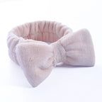 Coral Fleece Bow Spa Makeup Headband for Women