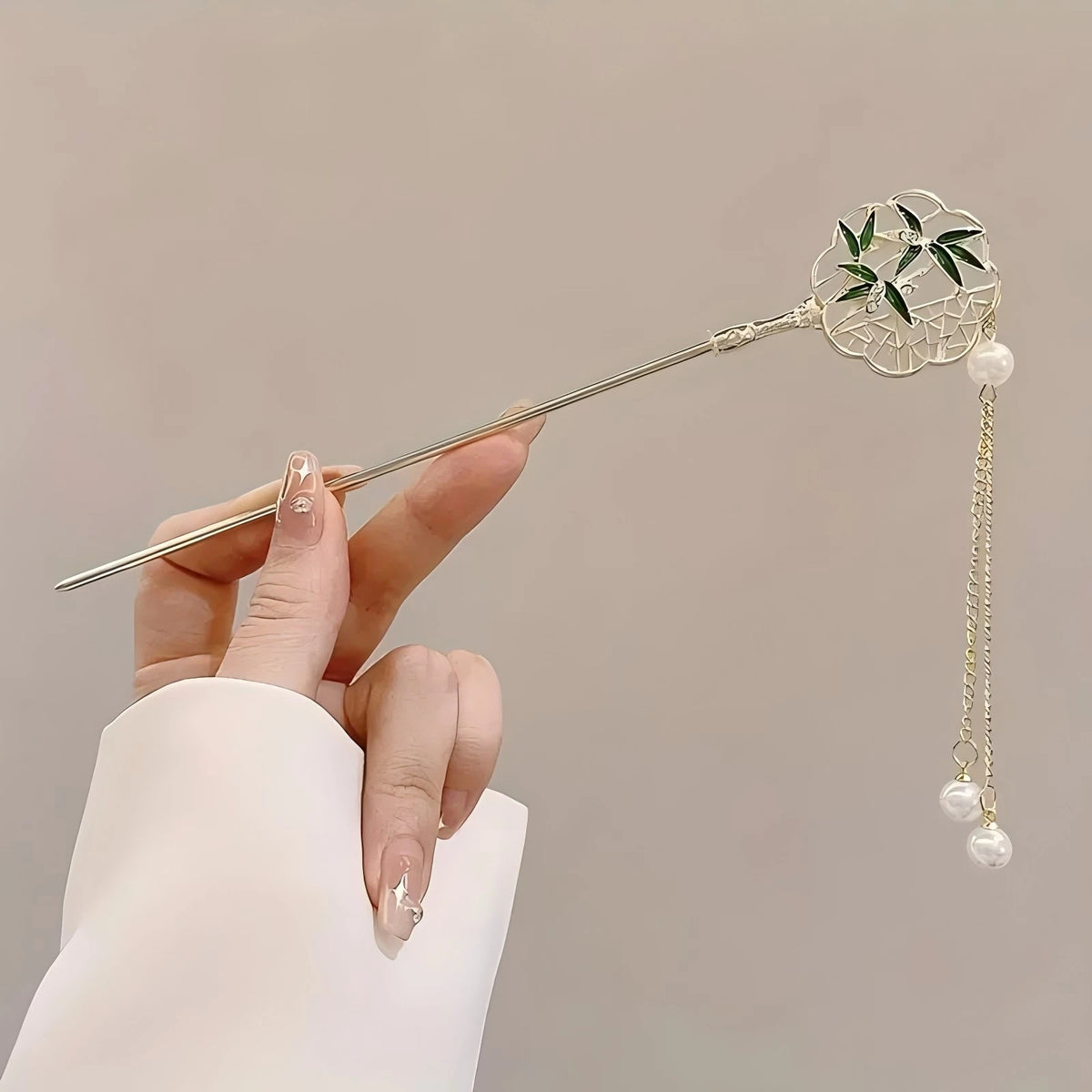 Elegant Chinese Style Floral Tassel Hair Stick for Women