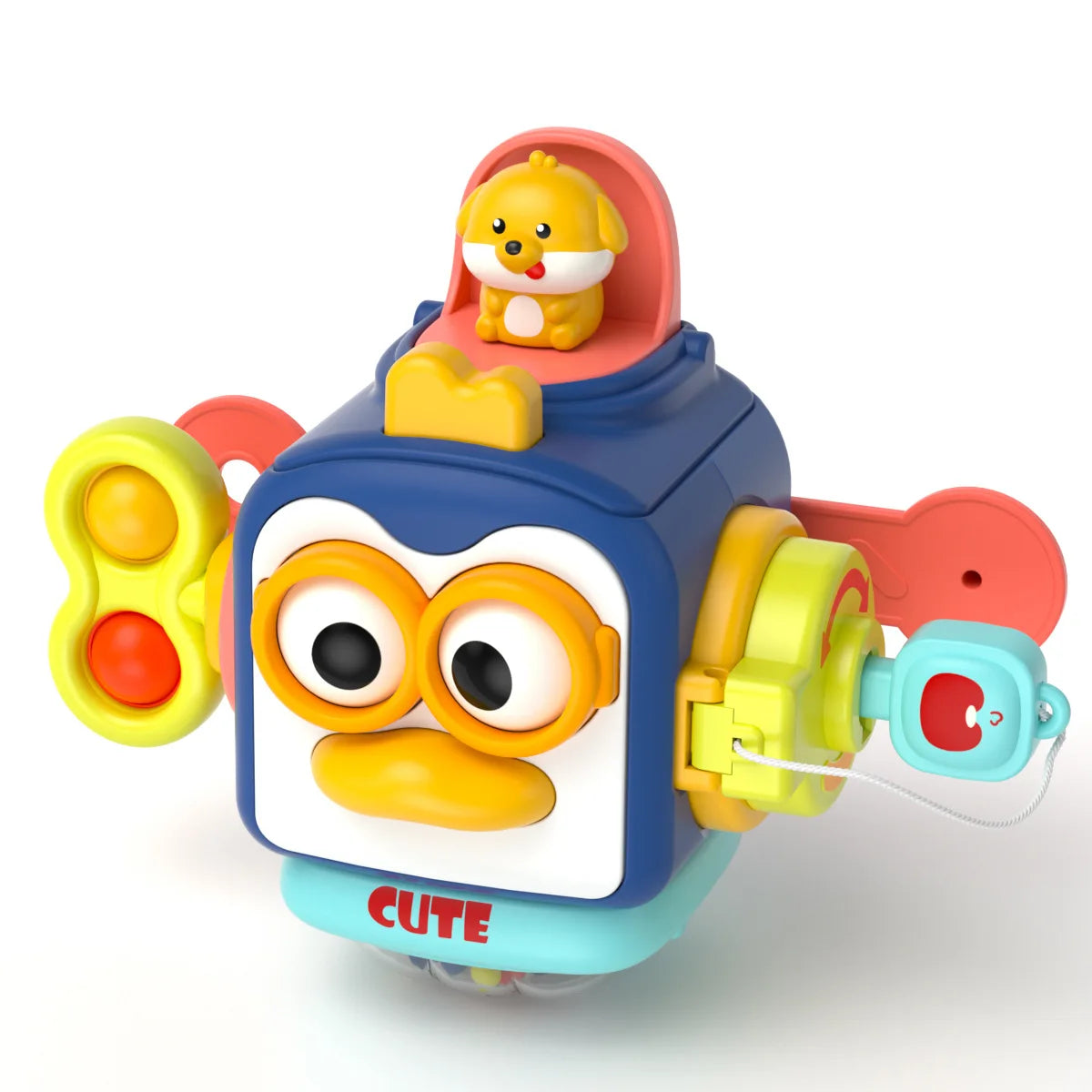 Montessori Busy Board Cube Sensory Toy – Toddler Learning Activity
