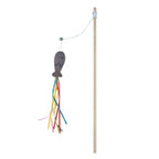 Natural Wooden Cat Teaser Wand for Interactive Indoor Cat Play