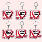 Custom Text I Love My Boyfriend Girlfriend Keychains Key Chain Photo Wife Hot Mom Dad King Queen Idol Baby Family Keychains Gift
