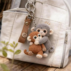 Funny Crochet Monkey Keychain Cute Backpack Bag Charm