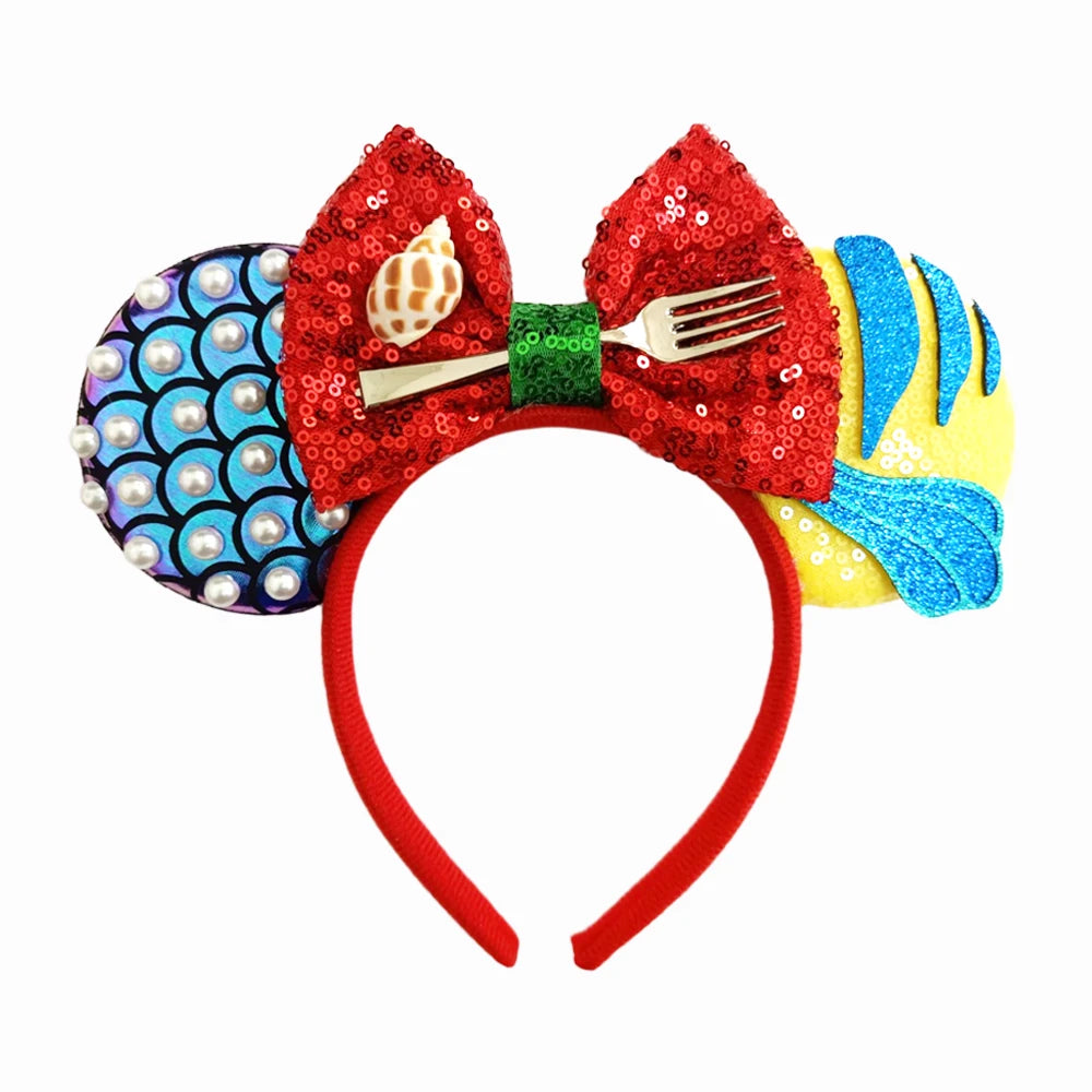 Mouse Ears Sequin Bow Cosplay Headband for Women & Adults