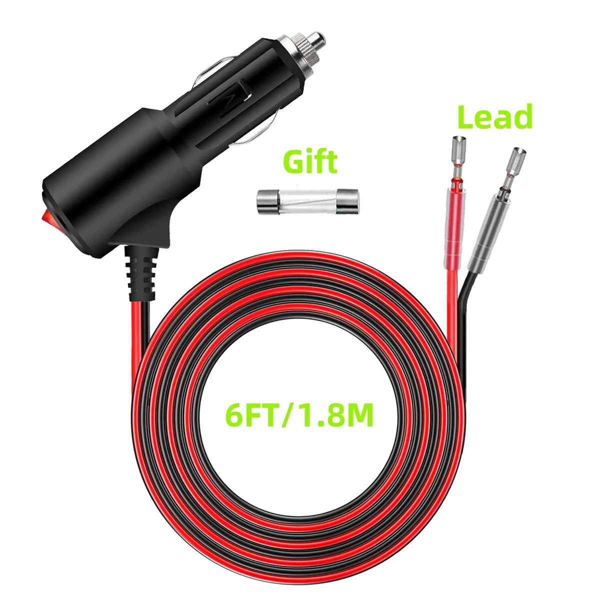 Portable 12V On Off Switch Button for car charger Extension Cable Socket Cord Car Cigarette lighter plug cable male connector