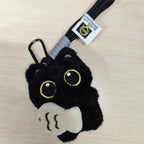 1pc Cute Black Cat Plush Keychain Kawaii Doll Bag Pendant Car Key Ring Charm Soft Stuffed Toy Couple Gift for Women Friends