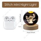 5cm Lilo and Stitch Disney Unique 3D Crystal Ball Lamp LED Luminous Crystal Ball Night Light Glass Birthday Gifts Toy