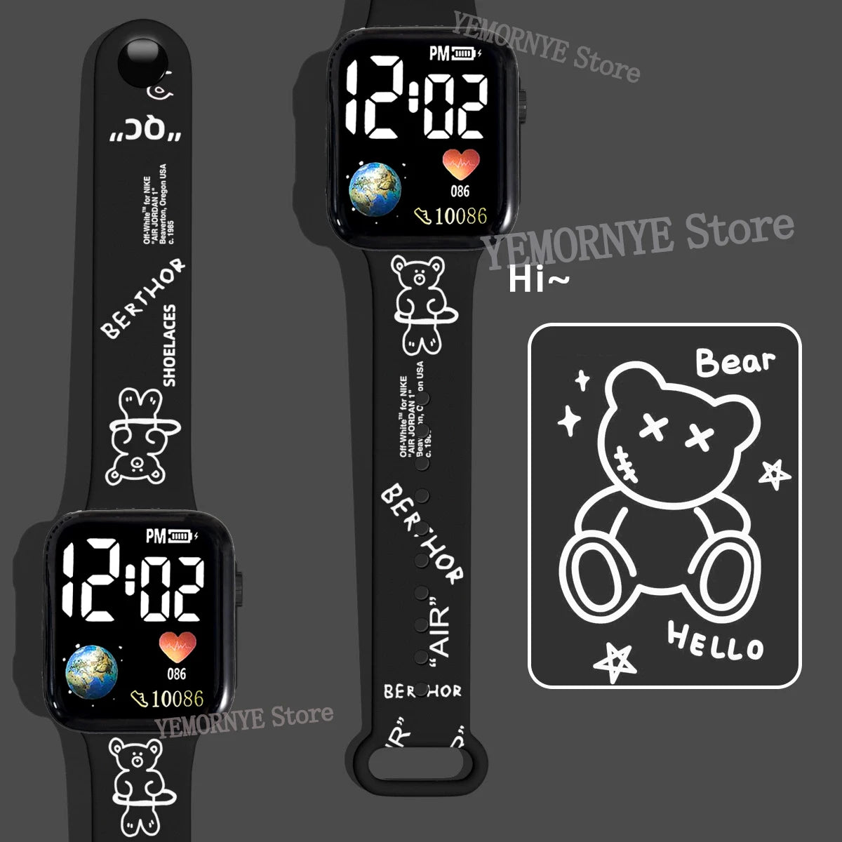 Bandai Dragon Ball Z Fashion Cartoon Action Printing Anime LED Type Watches Kids Watch Birthday Gifts Toys