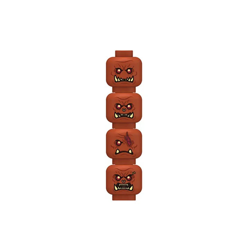 MOC City Halloween Expression Accessories Building Blocks Face Injured Head Terror Scene Ghost Skeleton Bricks Friends Toys Gift