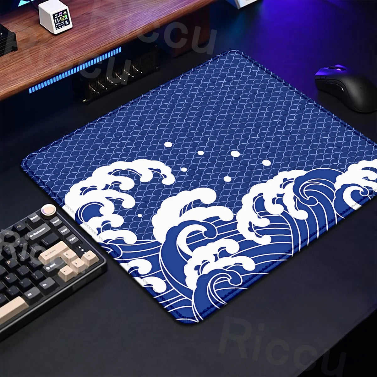 Gaming Mice Mat Great Wave Art Control Mousepad Anti-slip Small Deskmat Pc Gamer Accessoires 18x22cm Lock Edge Speed KeyboardPad