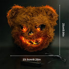 Halloween Cosplay Party Luminous LED Light Face Mask Make-up Horror Rabbit Bear Mask Headgear Cartoon Animal Carnival Head Cover