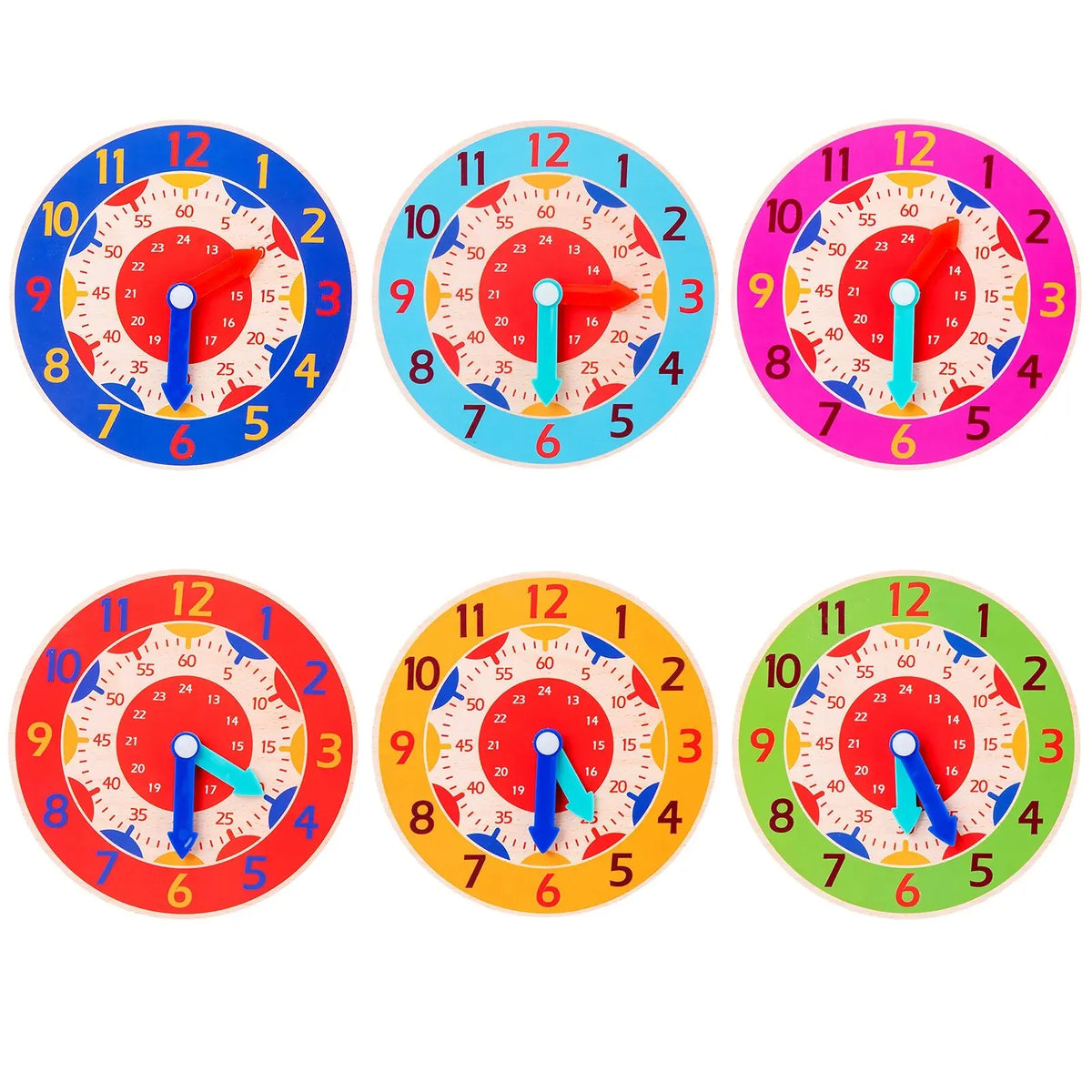 Montessori Wooden Learning Clock Time Teaching Toy for Kids
