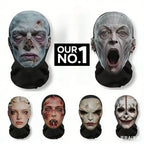 Realistic 3D Horror Skull Zombie Full Face Mask Breathable Mesh Headgear Cosplay Prop for Halloween Party Prank Carnival Costume