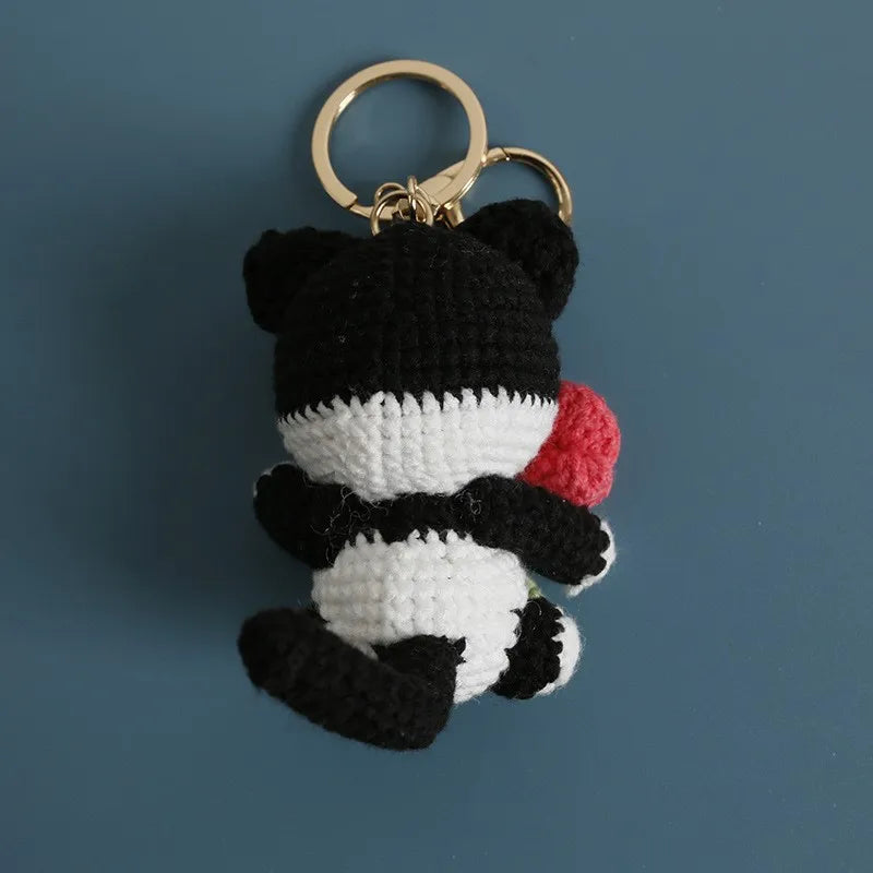 Exquisite Kitten Crochet Keychain Cute Cat Bag Charm