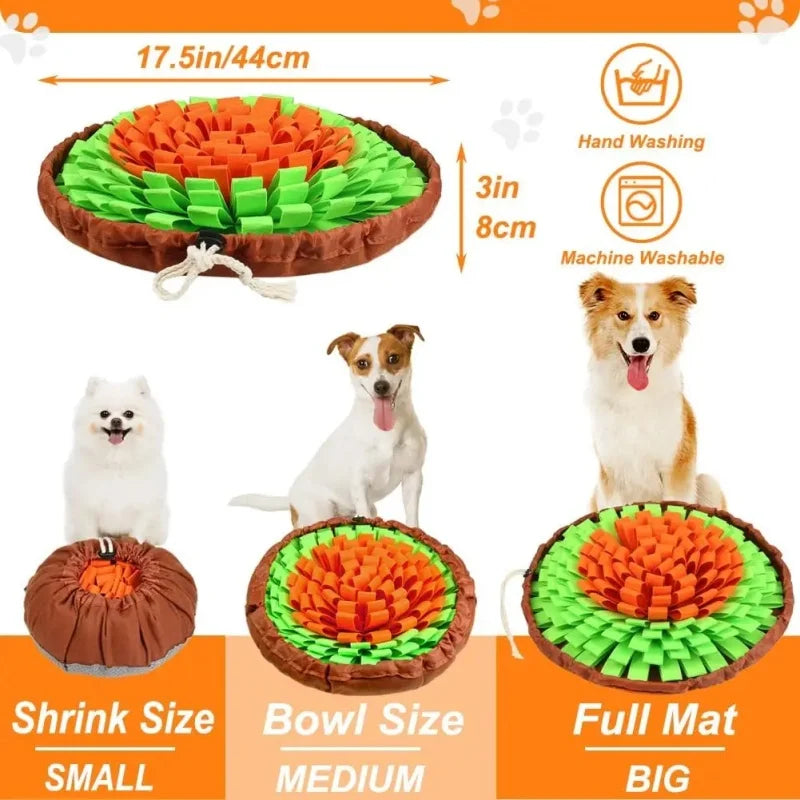 Washable Felt Dog Snuffle Mat for Slow Feeding and Nose Work