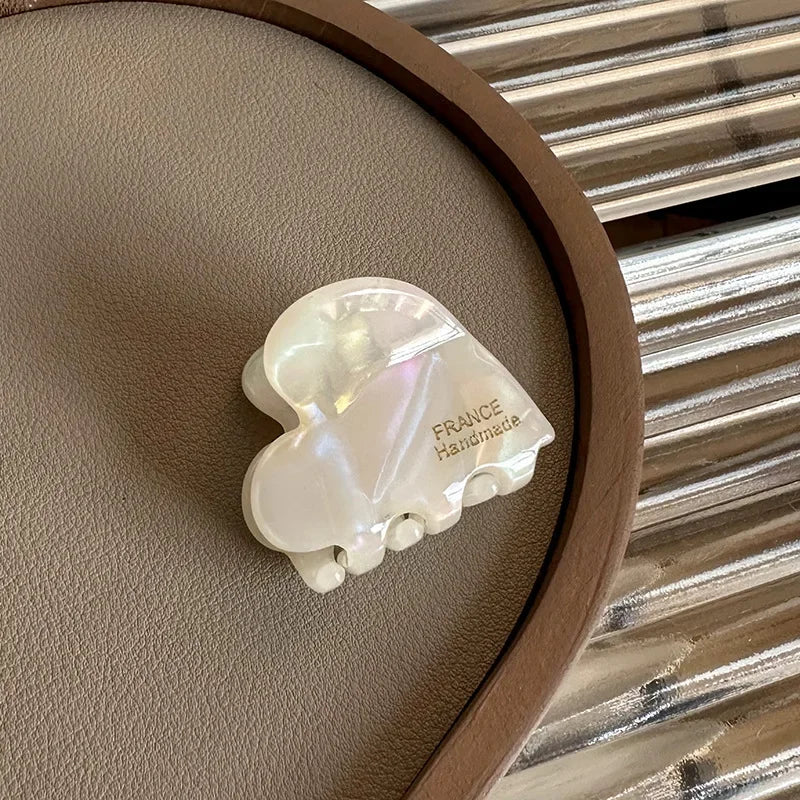 Mini Heart Acetate Hair Claw Clip for Women & Girls