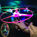 LED Pull String Flying Saucer Toy for Kids Outdoor Play
