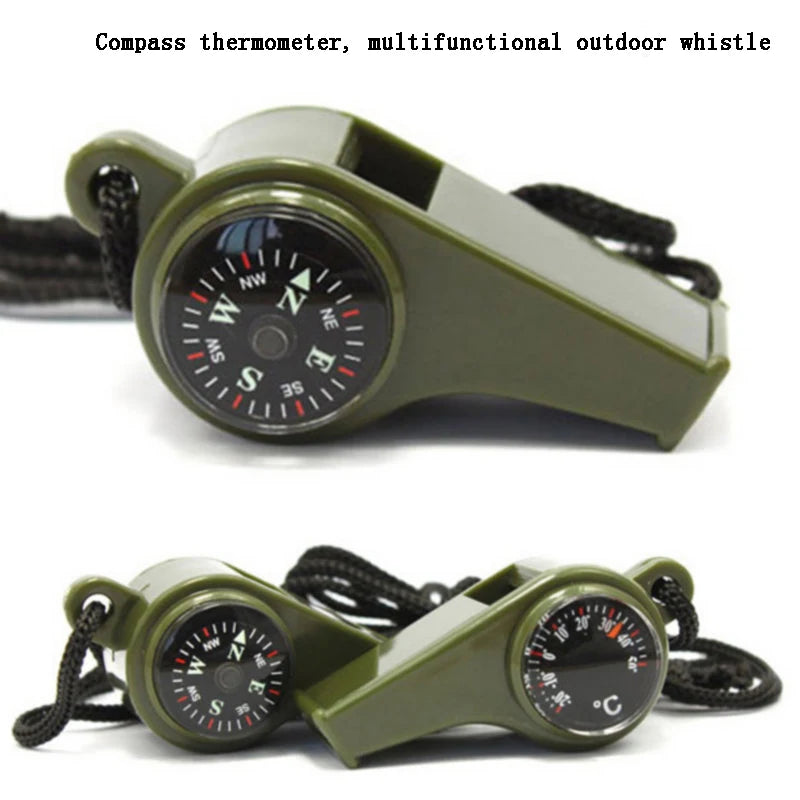 3-in-1 Survival Whistle with Compass & Thermometer