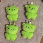 1/2/4/6/12pcs Mini Alien Cat Plush Doll Green Space Cat Pendant Portable Keychains Bag Decoration Trendy Toys Surprise Gifts