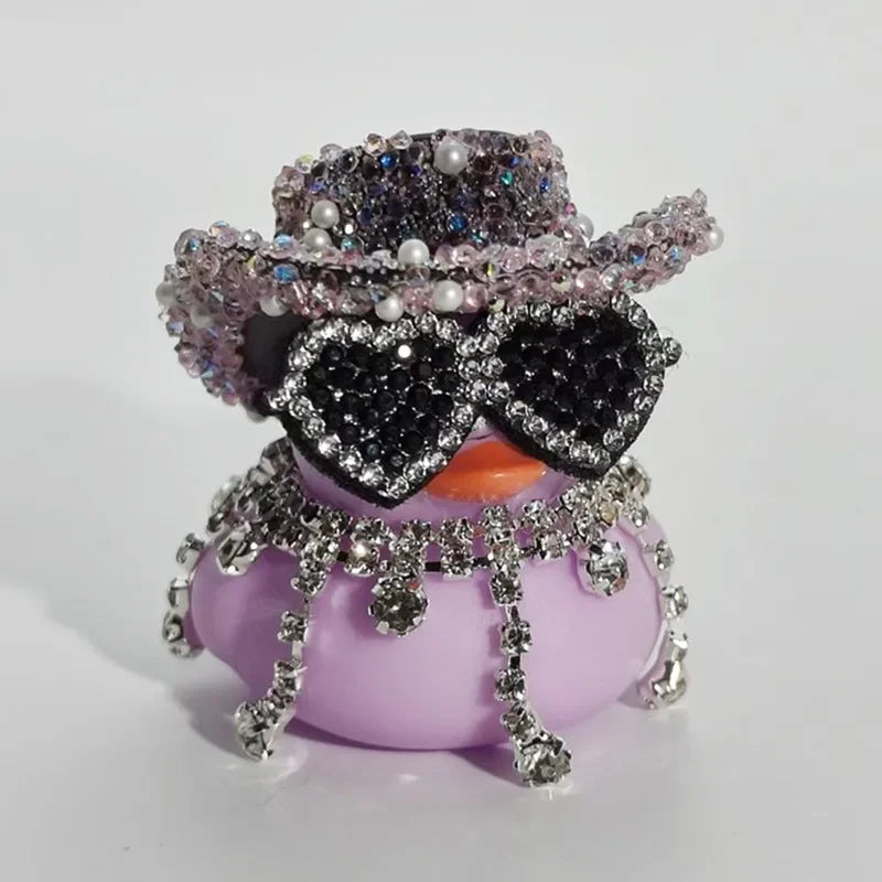Luxury Diamond Rubber Duck Car Ornaments Purple Pink Black Car Ducks Funny Office Gifts Dashboard Decorations for Jeep for BMW