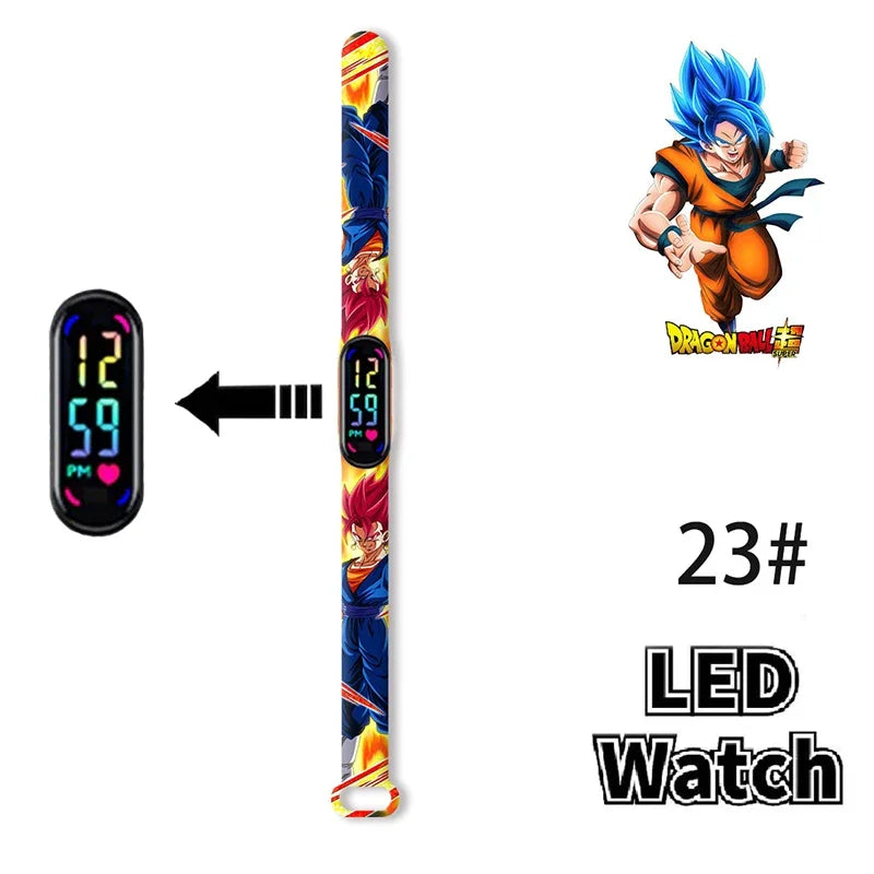 Bandai Dragon Ball Z Fashion Cartoon Action Printing Anime LED Type Watches Kids Watch Birthday Gifts Toys