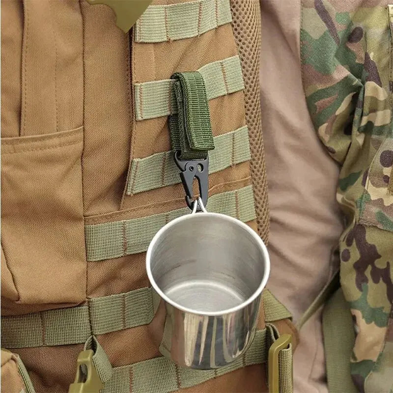 2PCS Tactical MOLLE Hanging Buckle Carabiner Clips for Outdoor Gear