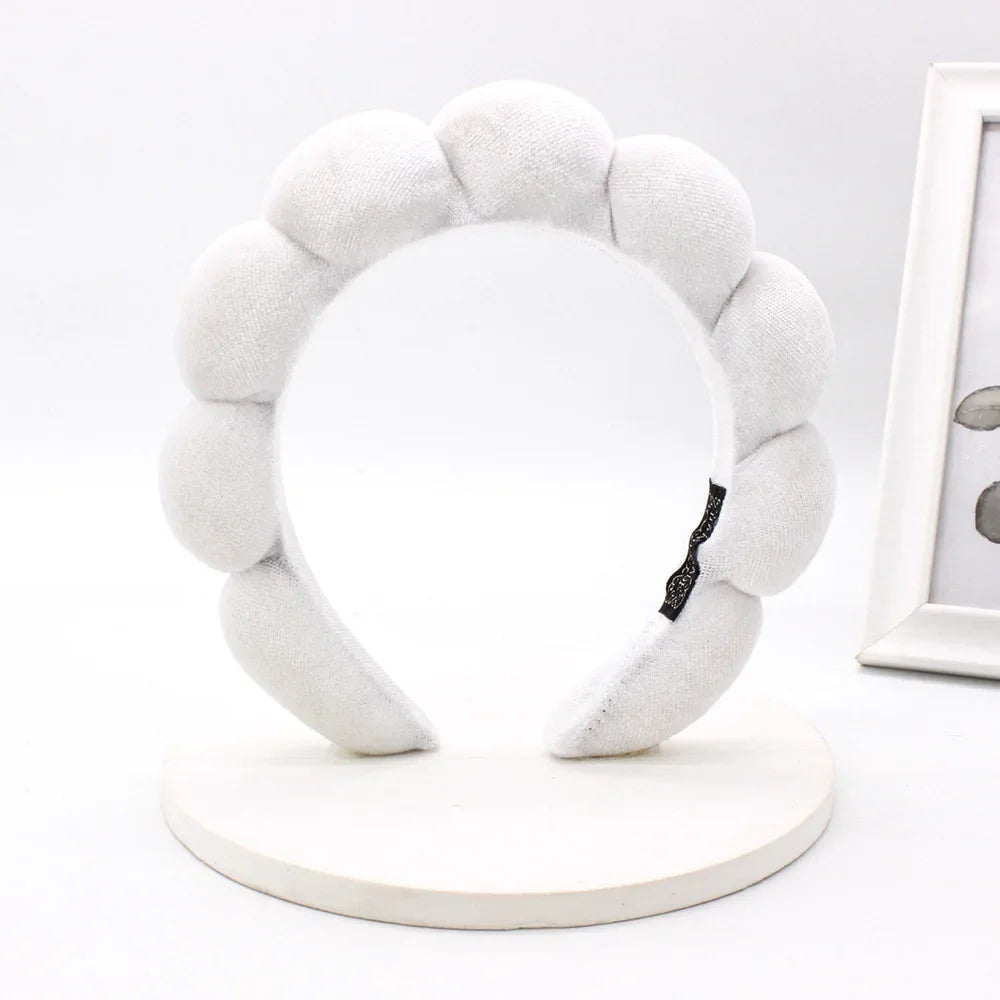 Velvet Sponge Spa Headband for Face Washing & Skincare